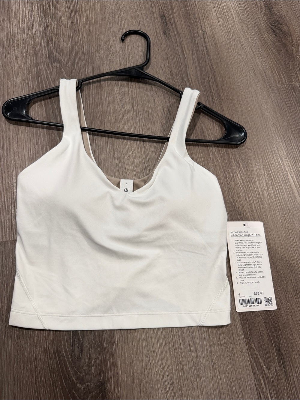 lululemon athletica White Cropped Tank Bra